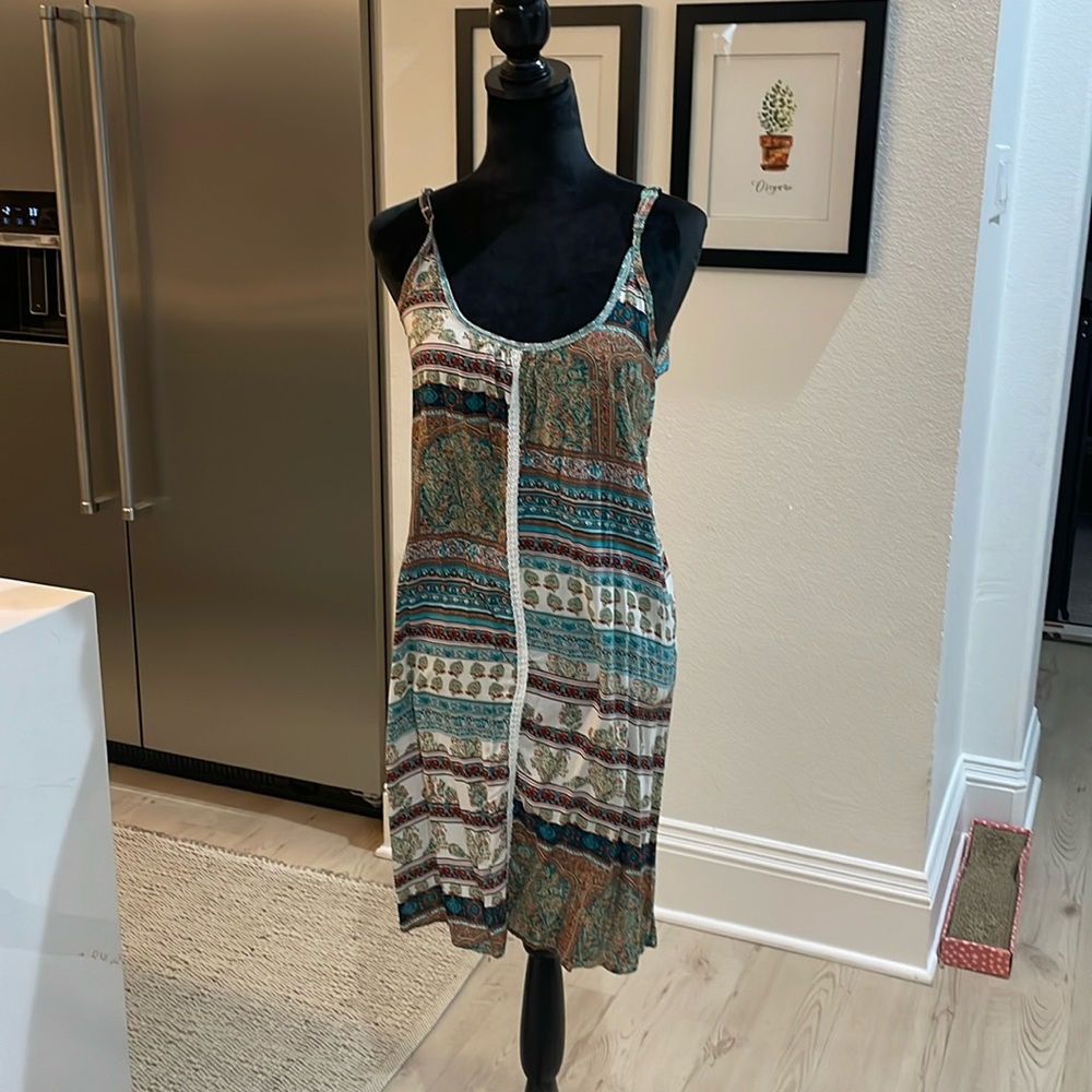 Spring multi color spaghetti strap dress